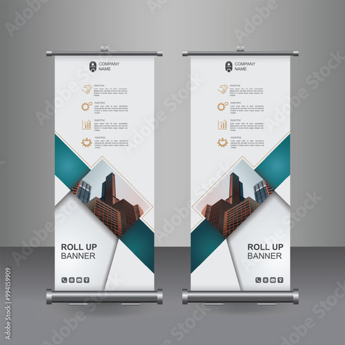 Vertical Business Roll Up  Banner Design, Signboard Advertising Brochure Flyer Template Vector X-banner and Street Business Flag of Convenience, Layout Background.