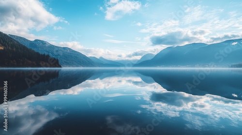 Shots of lakes, rivers, or puddles that reflect the surrounding landscape or sky create stunning, symmetrical compositions. 