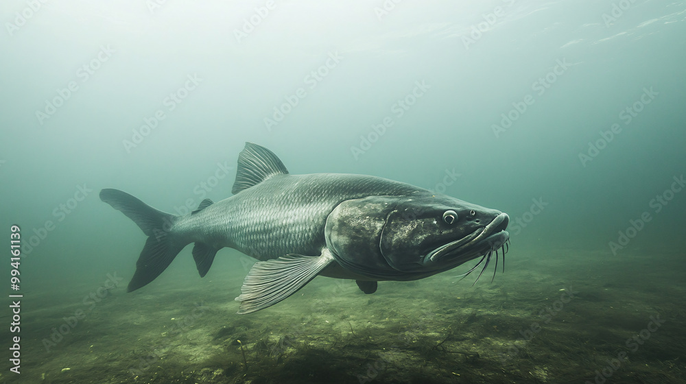 Fototapeta premium Giant Freshwater Fish Swimming Underwater