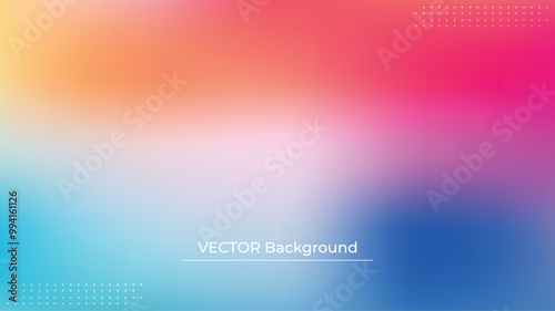 Smooth and blurry colorful gradient mesh background. Modern bright rainbow colors. Easy editable soft colored vector banner template. Premium quality