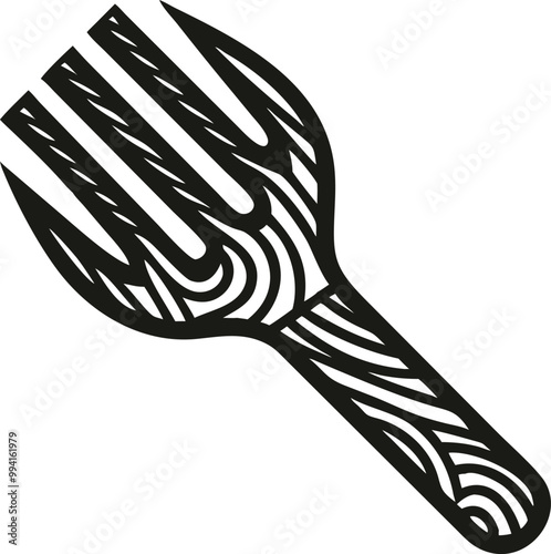 Wooden fork vector silhouette