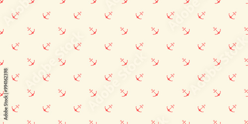 Nautical seamless pattern with ship anchors. Vector illustration