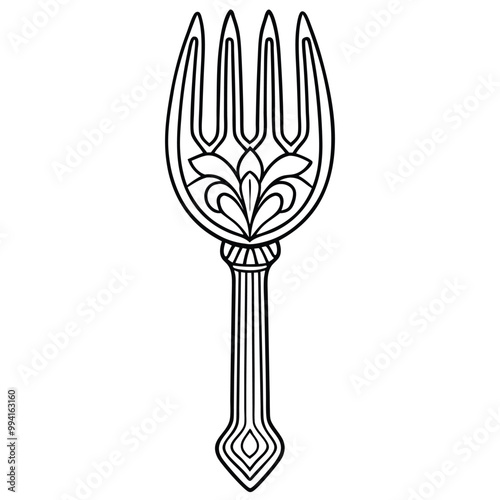 Wooden fork vector silhouette