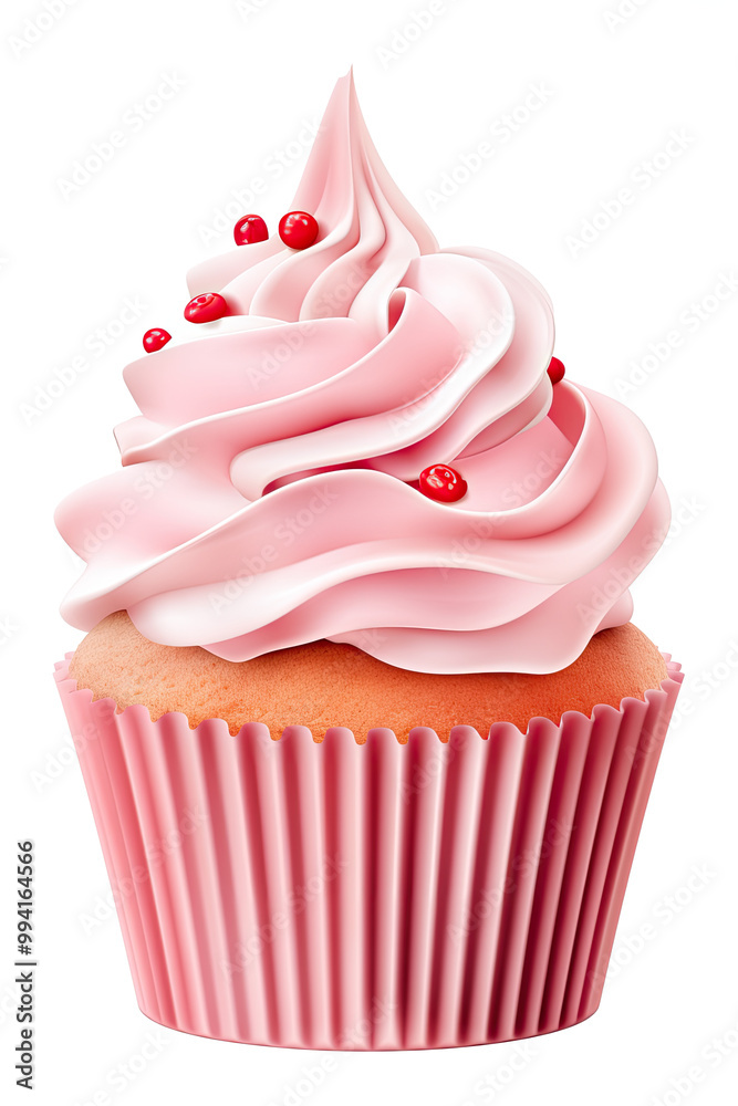 cupcake with pink icing on transparent background cupcake with pink icing on transparent background