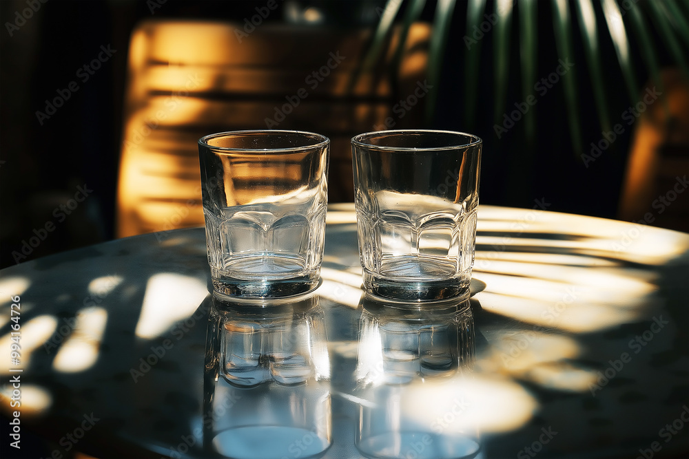 Obraz premium 2 glass on table. generative AI