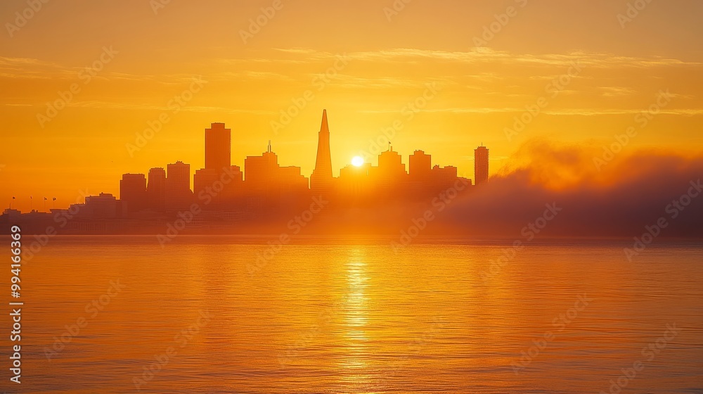Fototapeta premium sunrise over the city