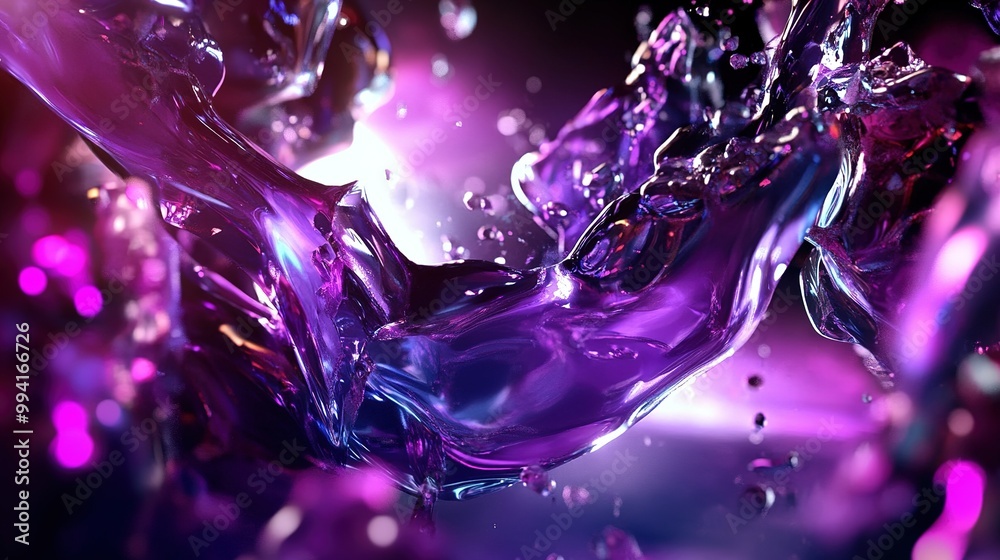 Colorful abstract water splash with dynamic movement and light reflecting in a vivid purple hue during a creative showcase Colorful abstract water splash with dynamic movement and light reflecting in a vivid purple hue during a creative showcase