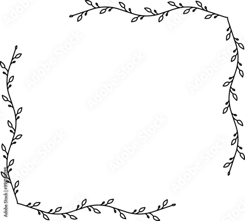 Floral border frame design element vector