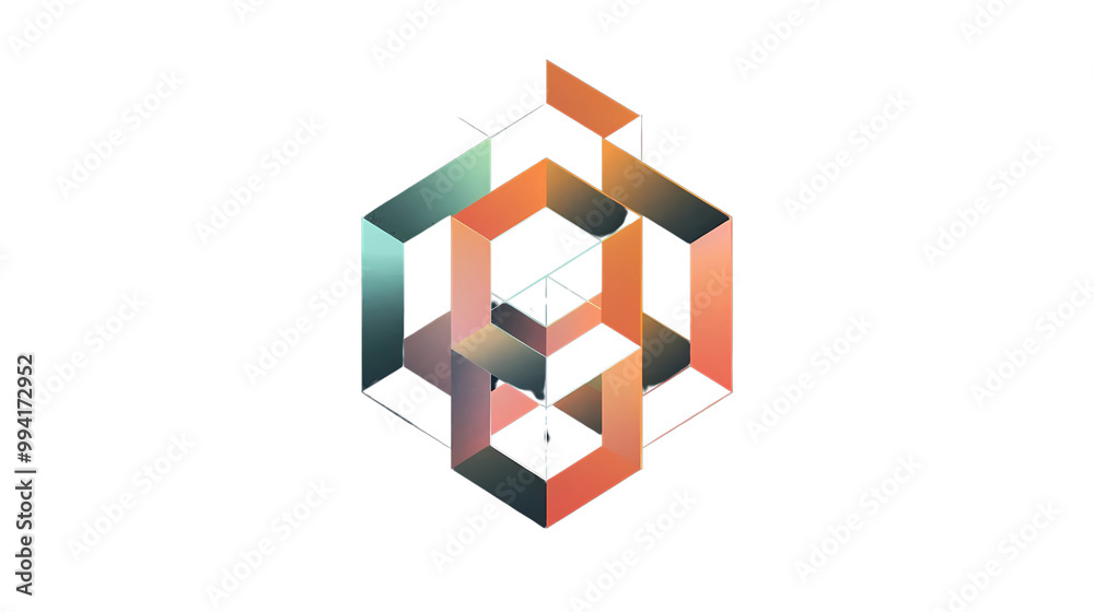 illustrations of a logo for a modular house factory, a stylisized cubic symbol, transparent background, png file, Generative AI illustrations. illustrations of a logo for a modular house factory, a stylisized cubic symbol, transparent background, png file, Generative AI illustrations.