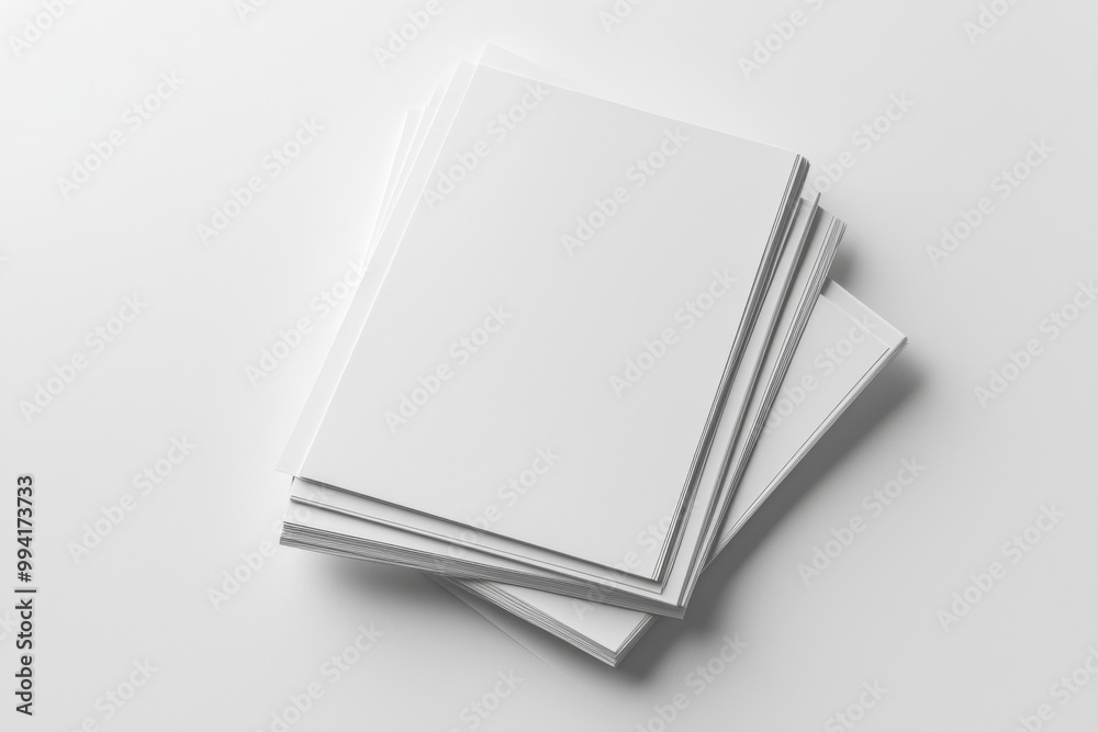 Blank A4 Stacked Paper Mockup isolated created with Generative AI Blank A4 Stacked Paper Mockup isolated created with Generative AI