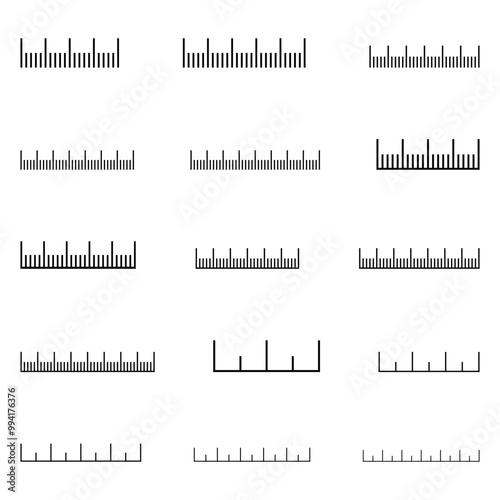 Set of Measuring tools. Scale ruler. Scale grid. Ruler icon. Ruler illustration.