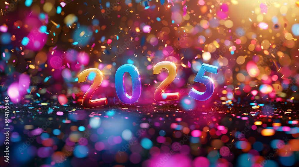 Festive illustration for happy new year with text Festive illustration for happy new year with text