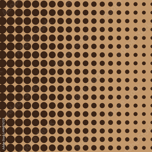  simple dark brown colour halftone polka dot pattern with light brown colour background.