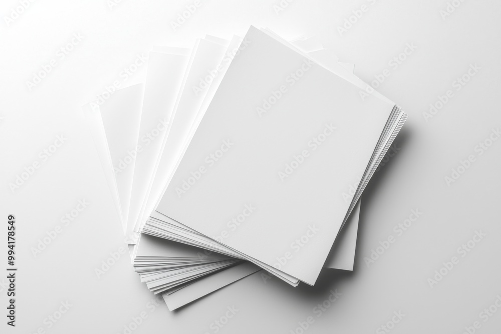 Blank A4 Stacked Paper Mockup isolated created with Generative AI Blank A4 Stacked Paper Mockup isolated created with Generative AI