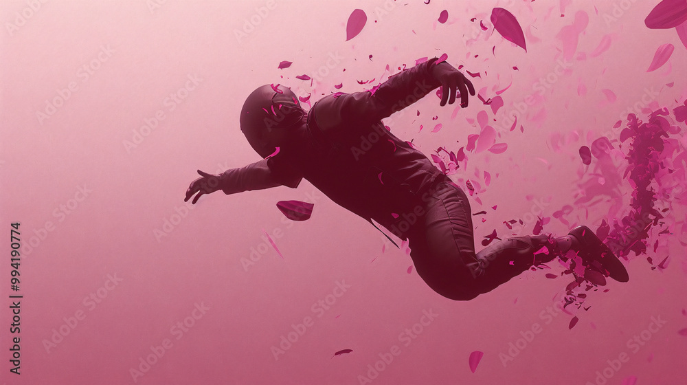 Man Falling Through Pink Abstract Man Falling Through Pink Abstract