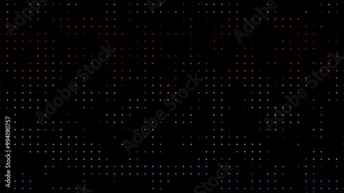 Digitally generated abstract pixelated or dotted blinking light on the dark background. concert lights, lamps. Glittering spangle curtain background