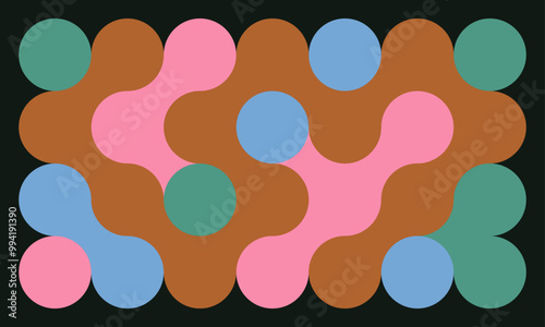 Modern composition based on circles. Colorful and abstract background.