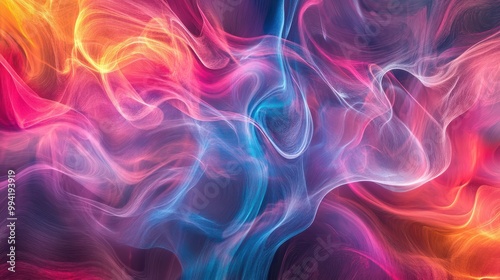 Cascading waves of abstract neural impulses in vivid, neon hues.