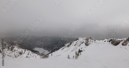 snow covered mountains