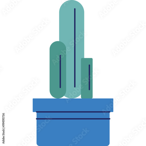 Cactus pot icon flat flower succulent plant vector