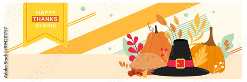 Trendy abstract Thanksgiving templates. Good for poster, card, invitation, flyer, cover, banner, placard, brochure and other graphic design. Vector illustration.