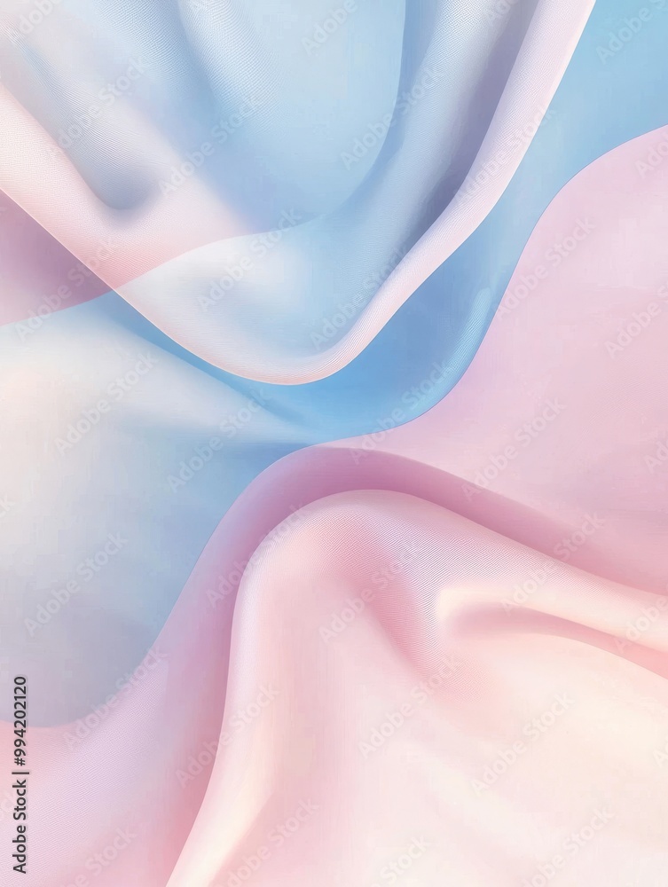 Obraz premium Soft pastel fabric drapes in blue and pink, creating a serene and soothing atmosphere.
