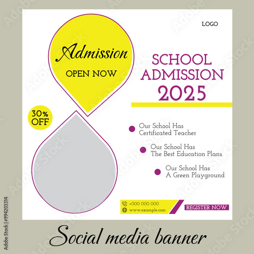 school admission social media template