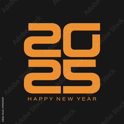 2025 gold design on black background chinese style logo vertical.