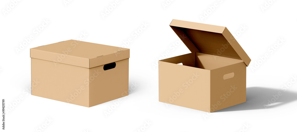 empty Brown Paper mailing box Cardboard box isolated on white background empty Brown Paper mailing box Cardboard box isolated on white background