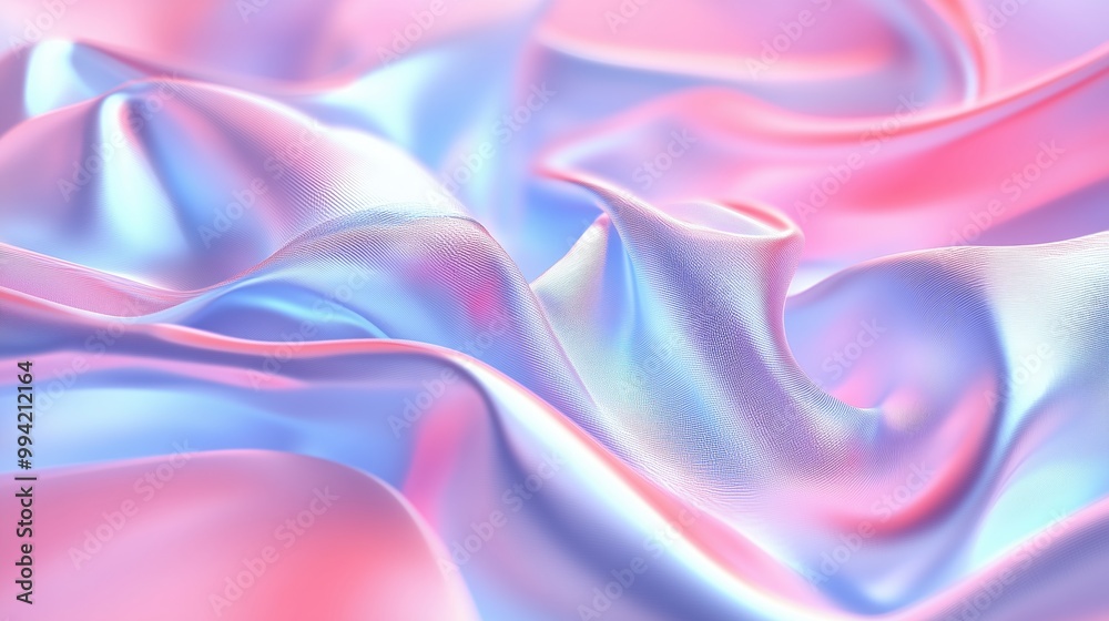 Abstract background with glossy holographic texture. Y2K gradient tape in pastel colors. Wavy 3d surface for modern design.. Abstract background with glossy holographic texture. Y2K gradient tape in pastel colors. Wavy 3d surface for modern design..