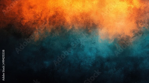 Teal orange black color gradient background with grainy texture