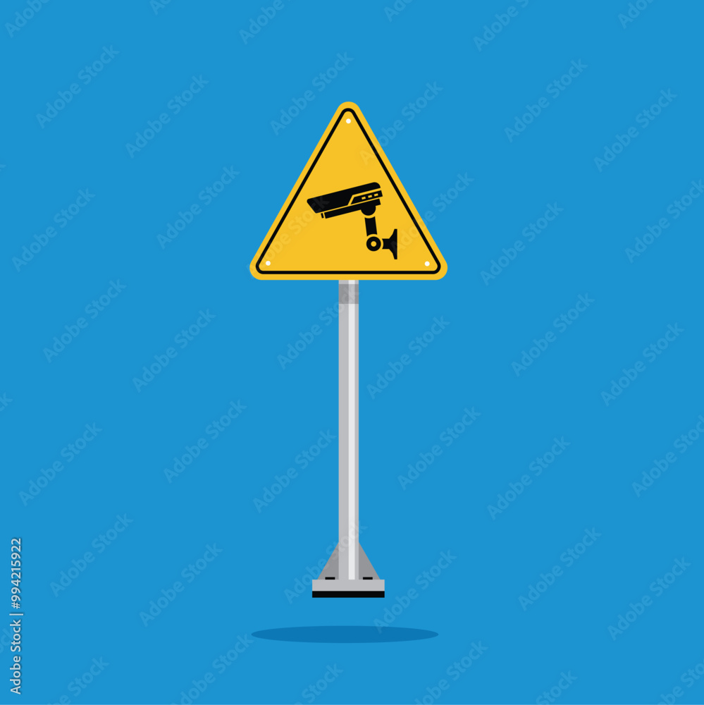 Super vigilant criminal surveillance camera is operating with yellow triangle board. Suitable for posters and web icons
Super vigilant criminal surveillance camera is operating with yellow triangle board. Suitable for posters and web icons