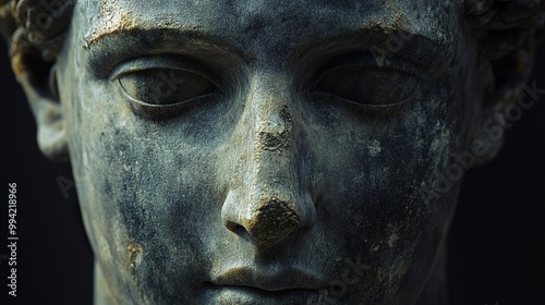 Close-up of an Ancient Greek Sculpture: A Study in Detail