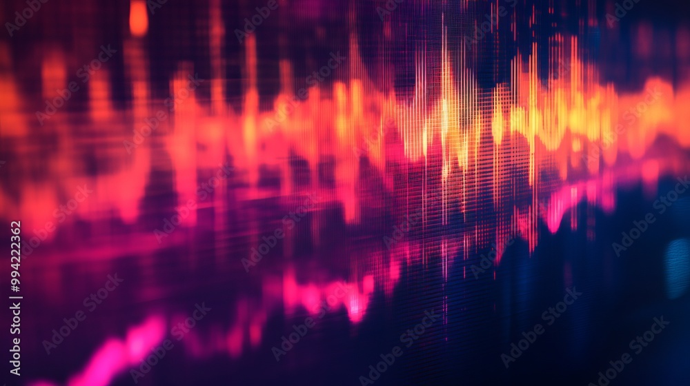 Minimalistic audio wave patterns on a dark background for Podcast Day celebrations Minimalistic audio wave patterns on a dark background for Podcast Day celebrations