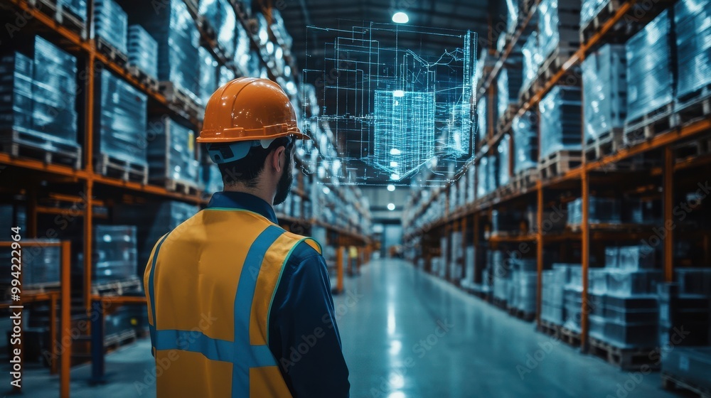 Fototapeta premium AI-Driven Insights for Warehouse Management: Enhancing Employee Performance and Identifying Training Opportunities