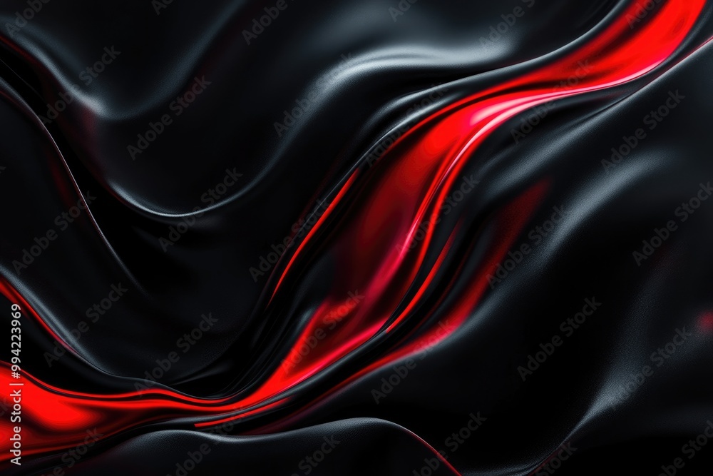 Fototapeta premium Vibrant black and red abstract business background designed for presentations showcasing a futuristic concept and fluid luxury style