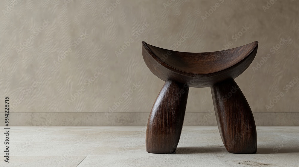 This stool blends natural wood and minimalist design for a tranquil ambiance This stool blends natural wood and minimalist design for a tranquil ambiance
