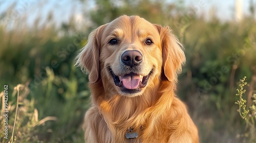 loyal golden retriever dog running outdoors, an energetic and loving family companion with a playful nature