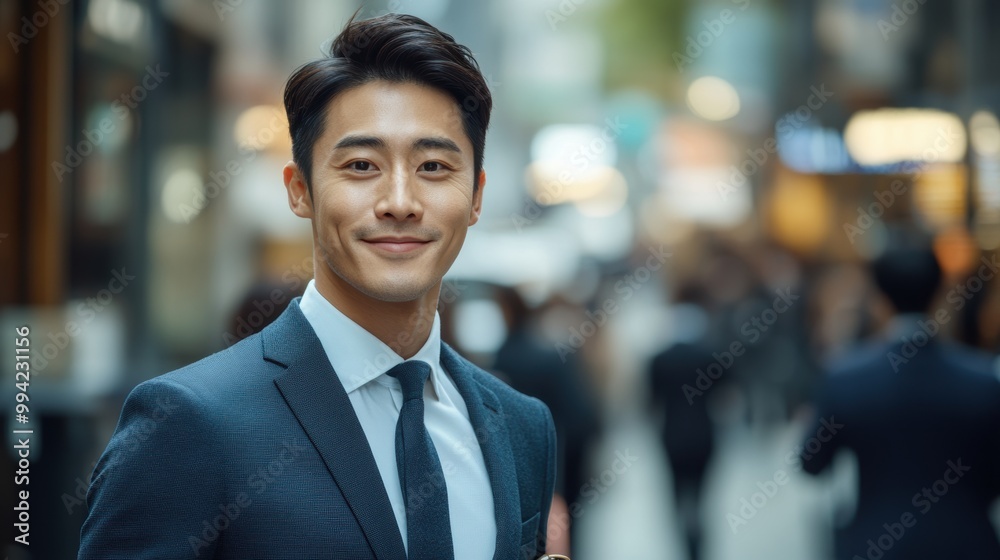 Confident Asian Male Executive with a Subtle Smile Confident Asian Male Executive with a Subtle Smile