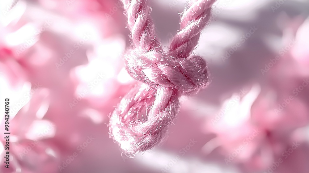 a pink rope with a blurry image on the side a pink rope with a blurry image on the side