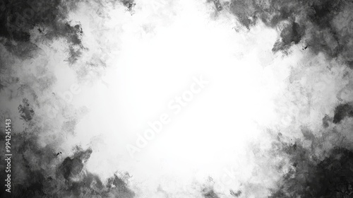 With vignette border, grungy vintage 8k 16:9 weathered old with copy space. Dark vintage analog template or backdrop. photo