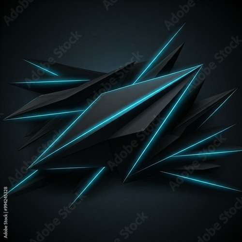 Futuristic Neon Geometry: Dark Aesthetic
