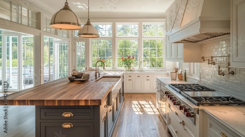 Country house kitchen cabinets with English frames in a dark kitchen decor