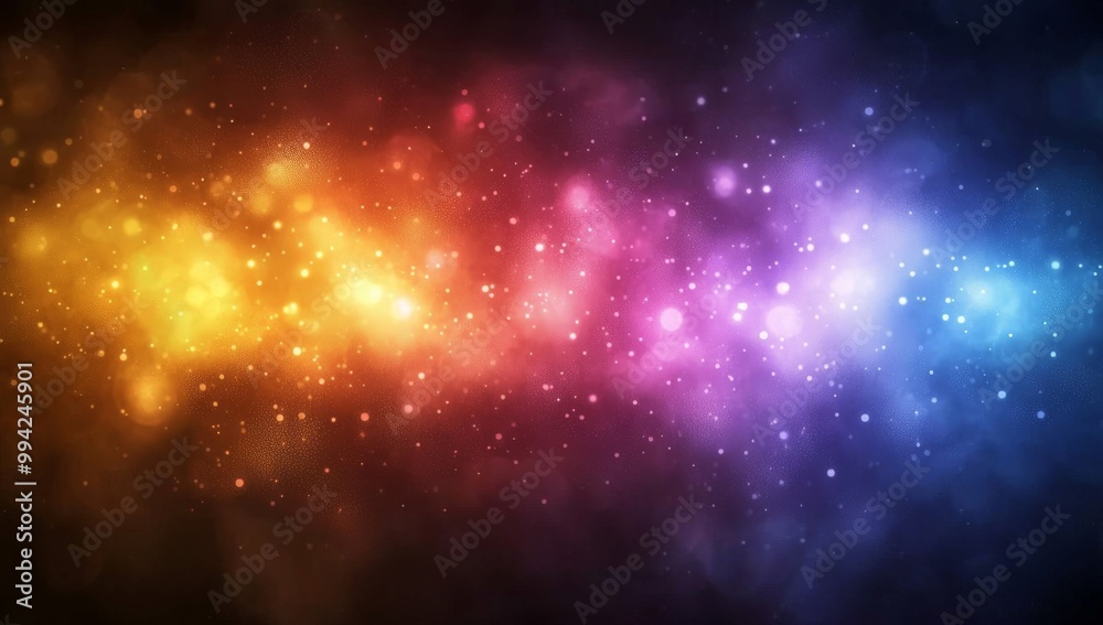 Fototapeta premium Abstract poster cover in purple red orange blue dark grainy color gradient background