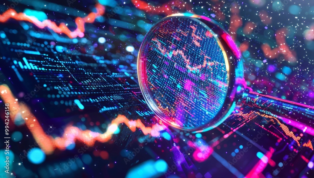 On the background is a magnifying glass and a diagram of a business concept. On the background is a magnifying glass and a diagram of a business concept.