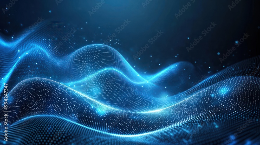 beautiful abstract wave technology background with blue light digital effect corporate concept beautiful abstract wave technology background with blue light digital effect corporate concept