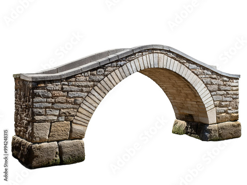 old stone bridge isolated. ancient footbridge  photo