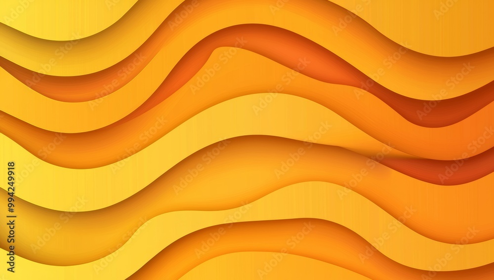 On the bottom is an abstract background with a curved orange and white design, and on the top is a brown background with a white and orange design.