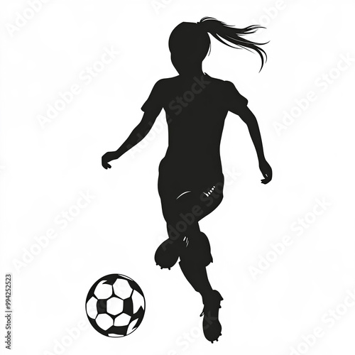 Female Soccer Player Silhou...