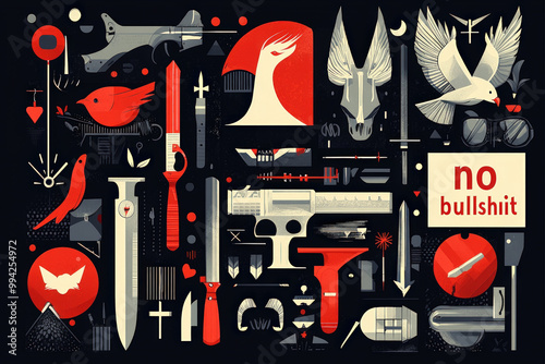 No Bullshit Text Illustration